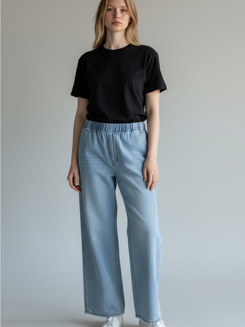 MOTHER Snacks Pull-On Wide Leg Jeans Light Wash Size Medium Nuuly